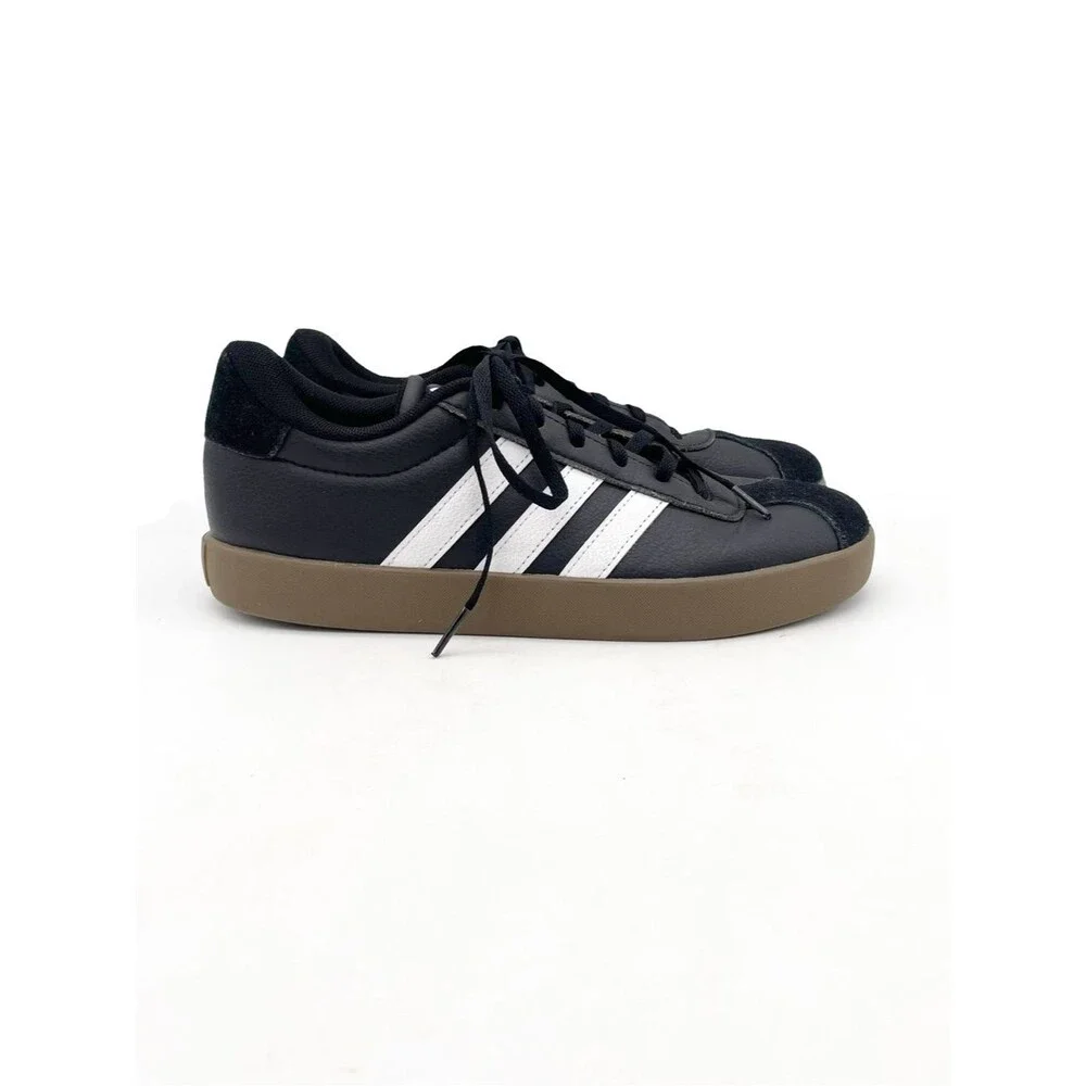 Adidas VL Court 3.0 Big Kids Youth Size 6 Black White Gum Sneakers Shoes